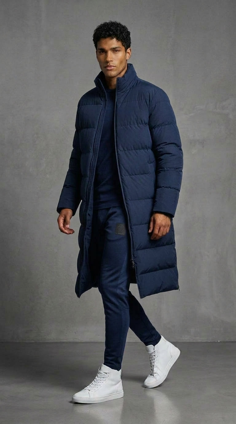 Clubline Long Bench Coat - Navy