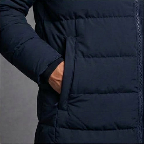 Clubline Long Bench Coat - Navy
