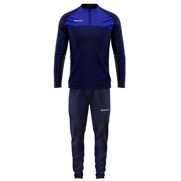 Clasico Qtr Zip Tracksuit Set - Navy/Royal Blue