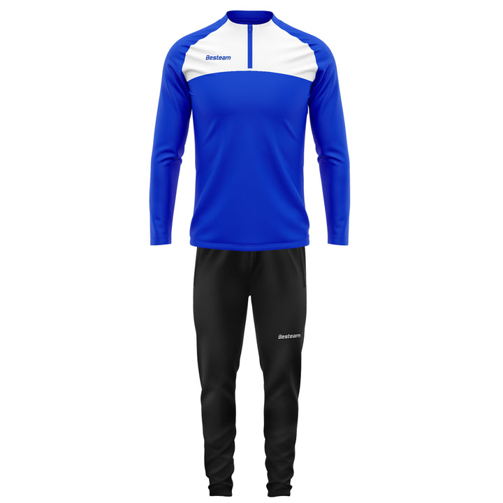 Clasico Qtr Zip Tracksuit Set - Royal Blue/White